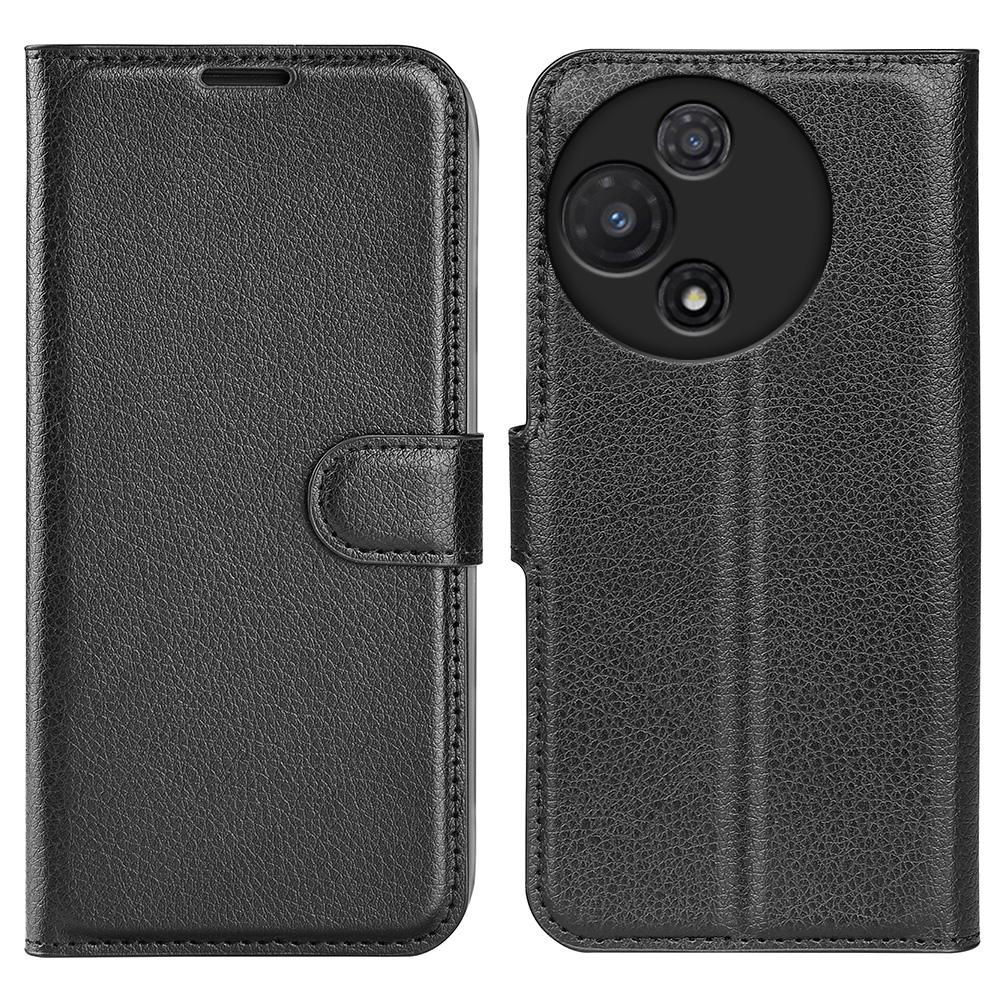 

For TCL 60R 5G Case Litchi Texture Shockproof Leather Wallet Phone Cover Black