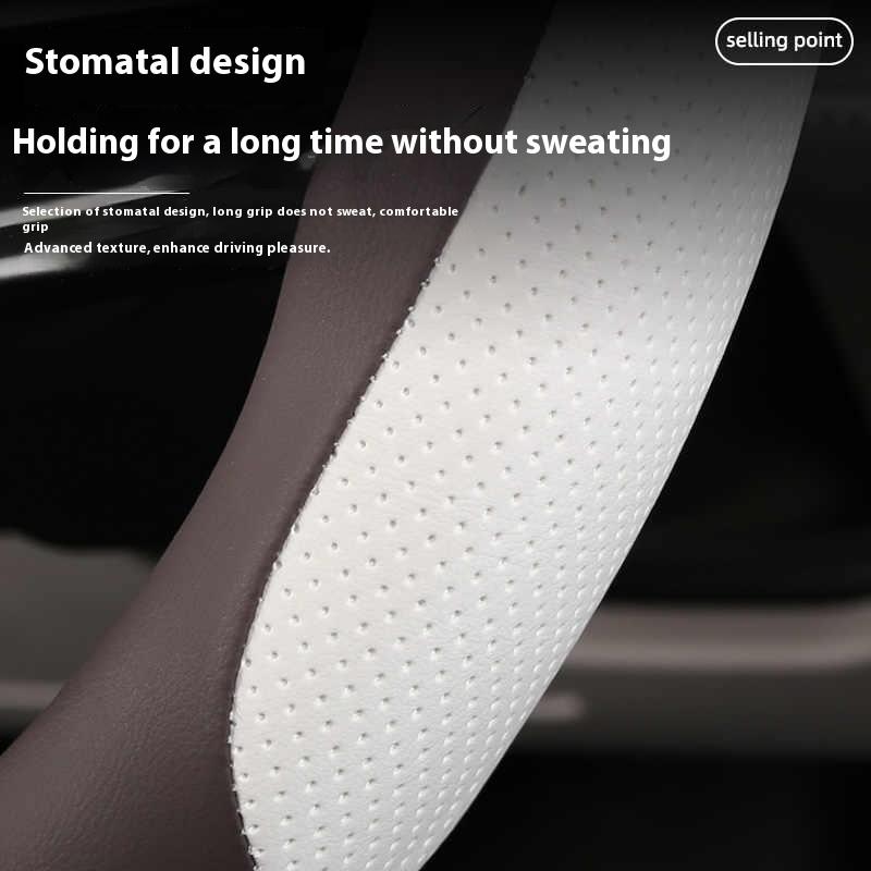 For BYD Song Plus DMI Seal U Sealion 6 Steering Wheel Cover Hand-Stitched Anti-Slip Leather Interior Car Accessories