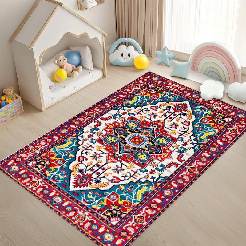 European Retro Large Carpet for Living Room Luxury Decoration Rug Non-slip Bedroom Cloakroom Washable Soft Mat  Bedroom Decor