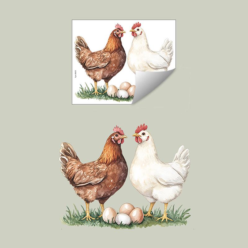 Garden Style Rooster Green Grass Bedroom Kitchen Home Background Landscaping Wall Sticker