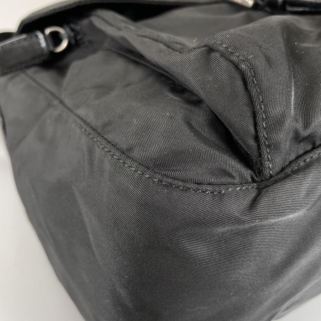 Prada Triangle Logo BT8994 Shoulder Bag Black Women Used