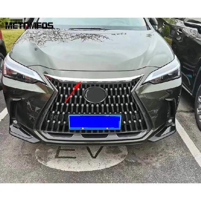 For Lexus NX 250 350 350H 450H -2024 2025 Chrome Front Hood Lid Upper Grille Grill Strip Cover Trim Accessories Car Styling