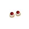S925 Silver Red Pearl & Diamond Stud Earrings: Elegant, Unique Design for Women