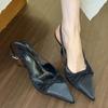 Fashion Pointed Toe Shallow Mouth High-heeled Women Sandals Summer Elegant Buckle Decorated Stiletto Women Shoes Slingback Femme
