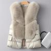 Coat Autumn Short Down Jacket Women Iimitation Fox Fur Vest Female Winter Wear Vest OutCoat Waistcoat Sleeveless Coat
