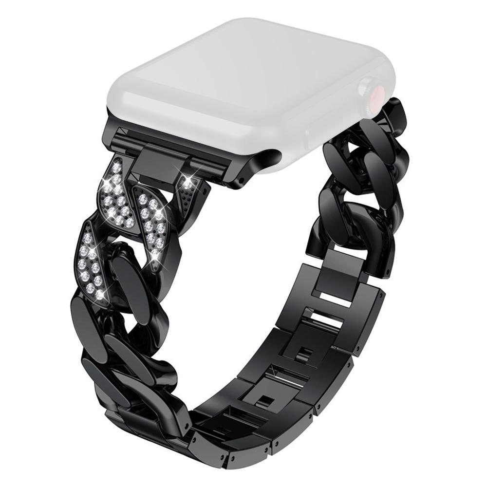 

For Apple Watch Series 10 42mm/9 8 7 41mm/SE (2023) SE (2022) SE 6 5 4 40mm/3 2 1 38mm Watch Strap Zinc Alloy Band Black
