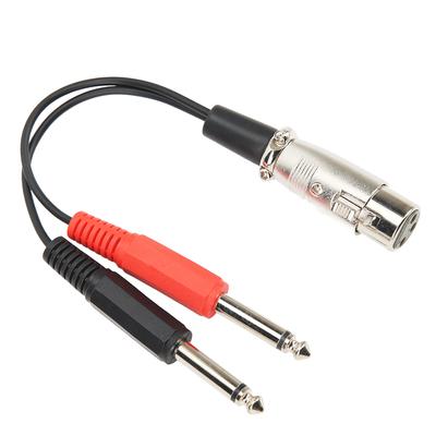 Dubbele 1/4 inch mannelijk naar XLR vrouwelijk Y-splitter geluidskabel XLR vrouwelijk naar dubbel 6,35 mm mannelijk microfoon