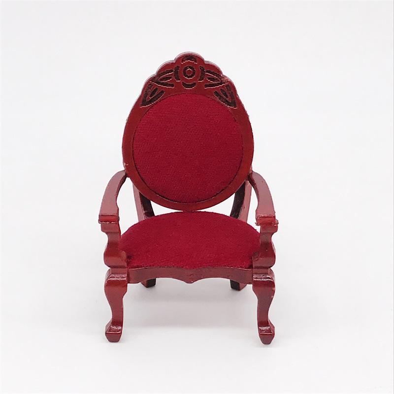 

1:12 Scale Miniature Rosewood High-Back Wooden Dollhouse Chair