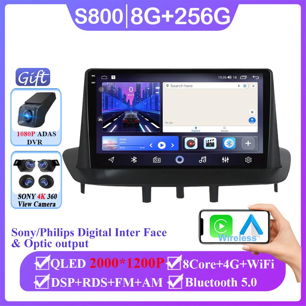Car Radio Multimedia Play For Renault Megane 3 Fluence Samsung SM3 2008 - 2014 Android 14 Wireless Carplay DSP 48EQ No 2 Din DVD