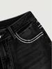 Jeans da donna slim micro-svasati con tasche ricamate e lavaggio scuro