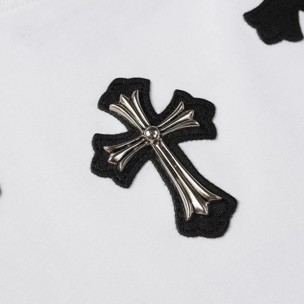 9989 CHROME HEARTS 2025 Summer New High Quality Cotton Round Neck Loose Large Size Men's and Women's T-shirt Couple T-shirt