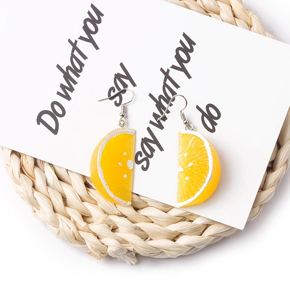 Resin Orange Petal Three-Dimensional Orange Fruit Earrings, Fresh And Sweet Personalized Ear Hooks