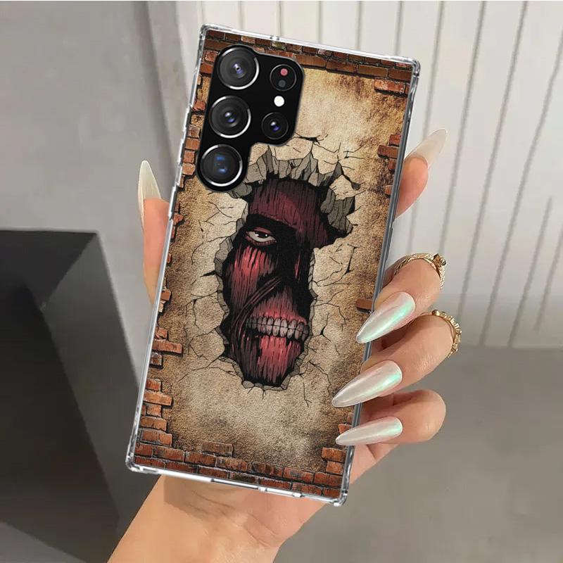 Attack Anime Phone Case for Samsung Galaxy S26 S24 S23 Ultra S25 Edge S22 S21 Plus S20 FE + Soft Print Shell Funda Galaxy S25 S2