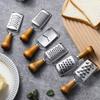 Portable Steel Cheese Shredding Gadget Multipurpose Vegetable Grater Essential Kitchens Tool With Nonslip Wood Handle