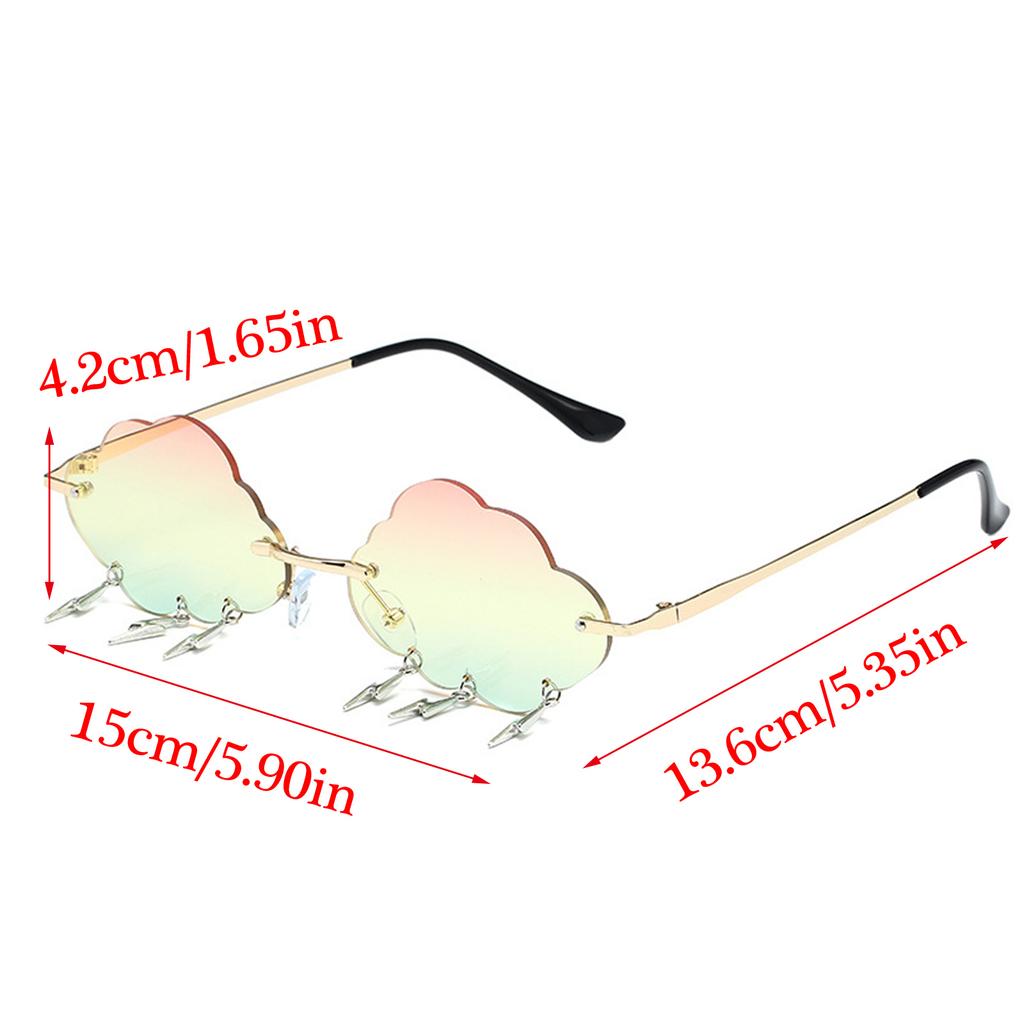 Stylish Cloud Lightning Sunglasses for Girls Boys Photo Props Travel Hip Hop Sunglasses Frameless Hip Hop Glasses