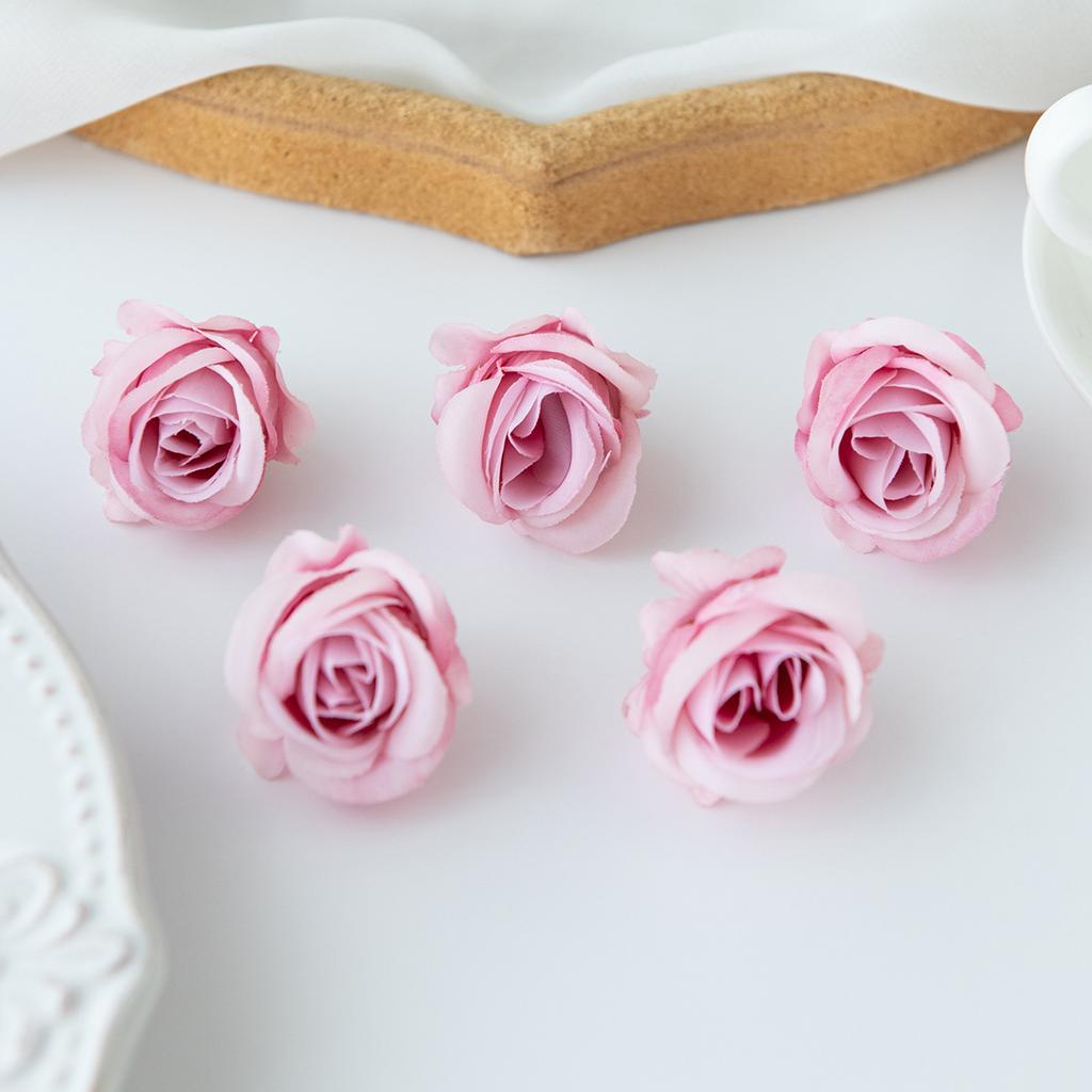 Simulation Rose Head Candy Box Companion Gift Decoration Small Rose Buds Corsage Headdress Flowers Silk Flowers Shooting Props Decoration Fake Flowers