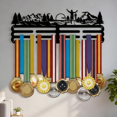 Sports Medal Display Rack Heavy Duty Metal Wall Mount Award Holder Competition Race Medal Organizer Hanger Stand Decoration
