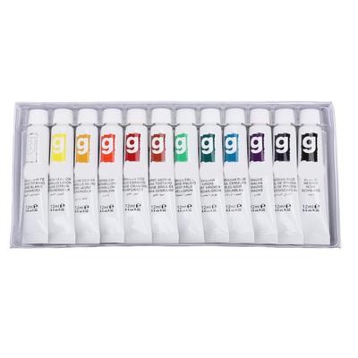 Aquarellfarben-Tuben-Set 12 ml Lebendige Farbe Flüssige Gouache-Farben-Tuben für Schüler Anfänger 12 Farben