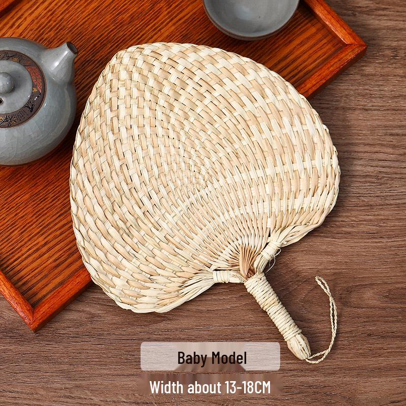 Handwoven Cattail Fan: Traditional Chinese Palm Leaf Fan for Summer