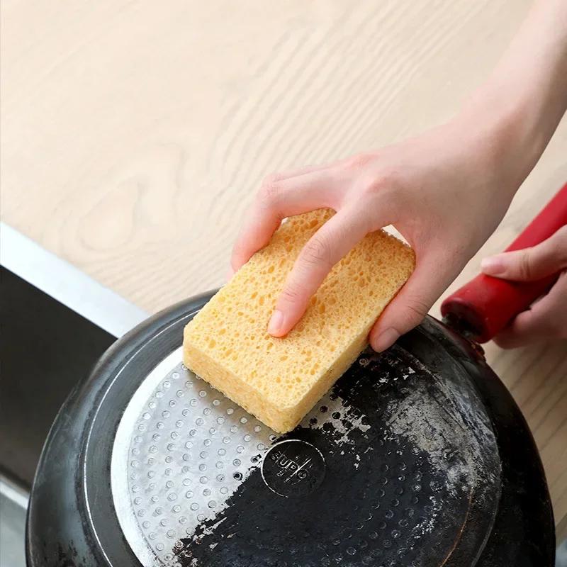 1pcs Wood Pulp Sponge Scouring Pad Kitchen Dishwashing Sponge Bathroom Cleaning Tools Dish Cleaner Household Kitchen Gadgets