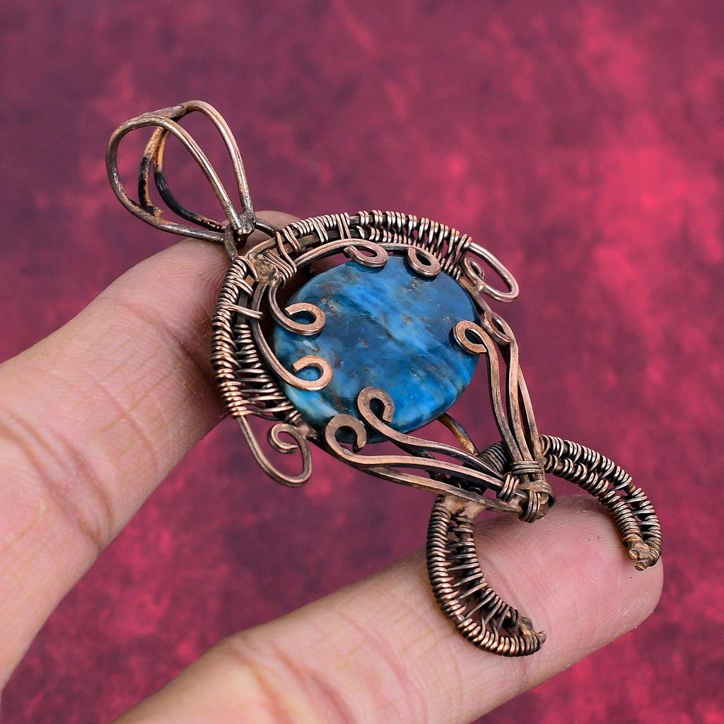 Neon-Apatit-Anhänger Kupferdraht-umwickelter Anhänger Original-Edelstein-Schmuck handgefertigter Schildkröten-Anhänger Kupferdraht-Wickel-Schmuck Geschenke für sie