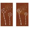 vidaXL 2-tlg. Garten-Wanddeko 105x55 cm Cortenstahl Blumen-Design