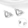 Stainless Steel Fine Polished Bright Surface Heart-shaped Magnet Clasps DIY Couple Bracelet Pendant with Connection Buckle