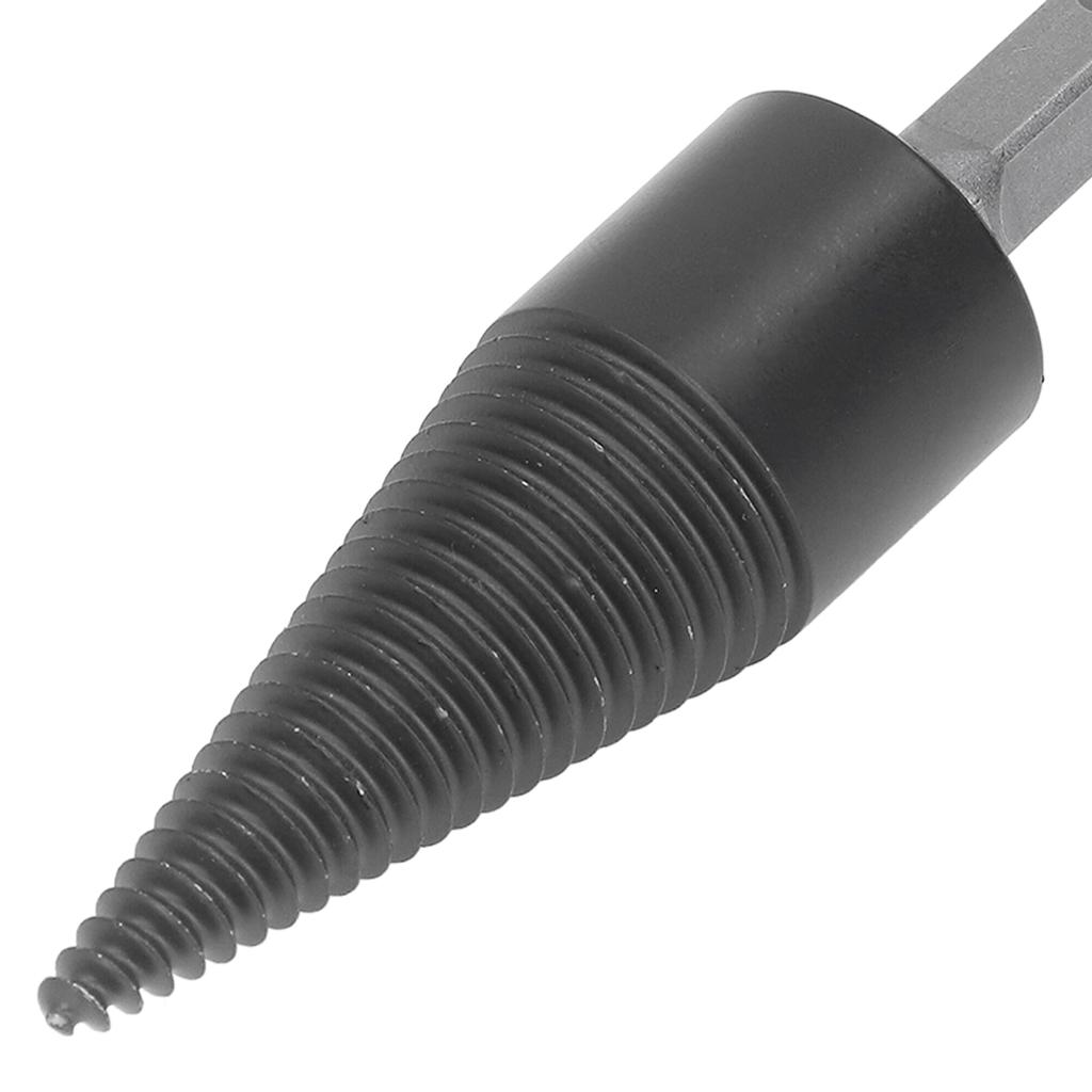 Firewood Bit Cone Wood Splitting Drill Carbon Steel Log Splitter Tool with 3Pcs Removable Shank