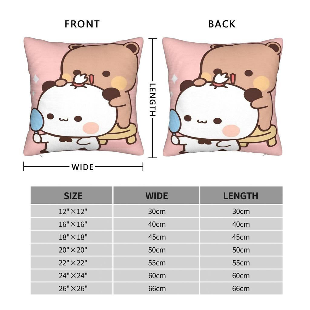 Bubu Dudu Cute Cartoon Bear Pillow Case Comfy Pillow Cover Vintage Pillowcases For Chair Sofa Home Decor