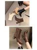 French Style Women's High-Heeled Ankle Boots - Autumn/Winter 2024 Collection, Elegant Thick Heel Outdoor Martin Boots