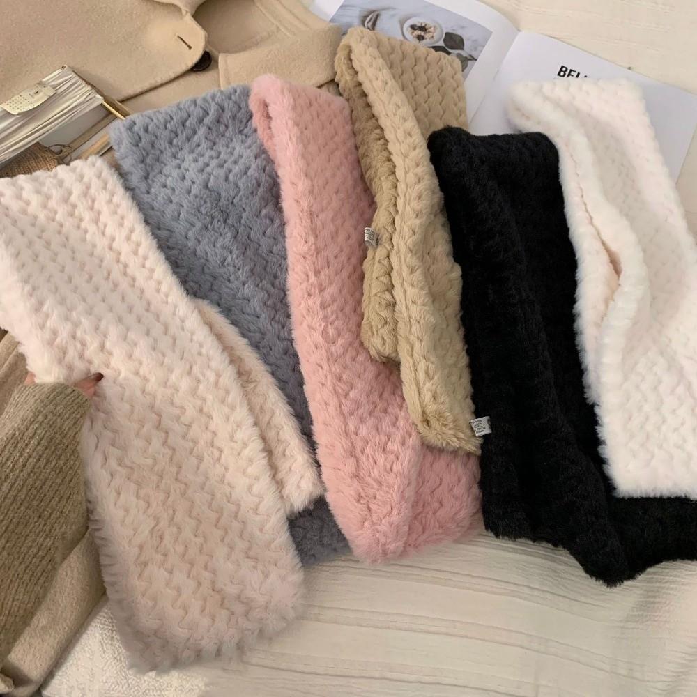 Soft Cross Scarf Thickened Winter Scarves Elegant Knitted Neckerchief  Outdoor