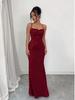 Rotes Schlankes Paillettenkleid mit Spaghettiträgern: Figurschmeichelndes Abendkleid für Partys