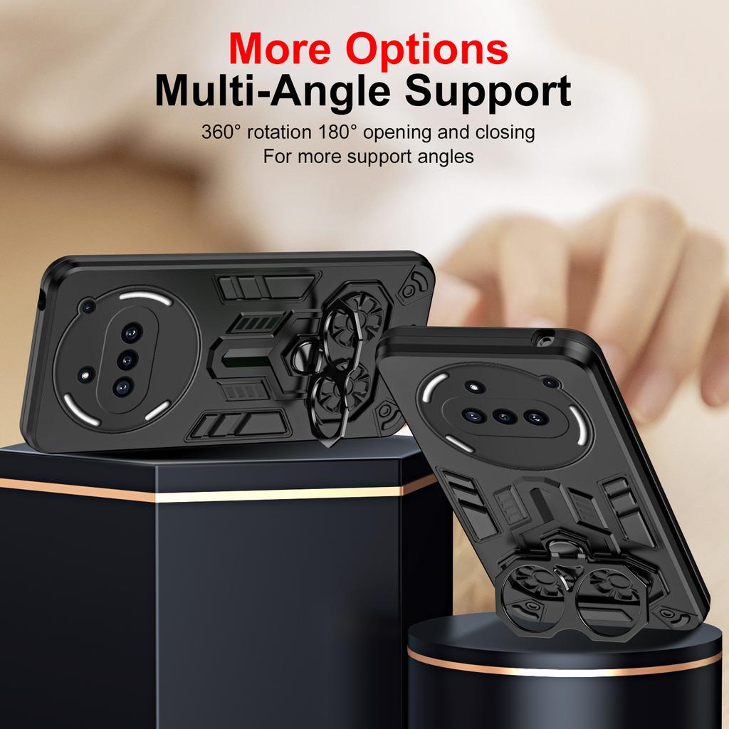 Stoßfeste Panzerhülle für Nothing Phone 3A Pro 3APro Phone3aPro Dual-Fingerring-Halter Ständer Halter Abdeckung