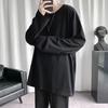 Men T-shirt Long Sleeve O Neck Solid Color Loose Pullover Warm Soft Plus Size Men Spring Top for School