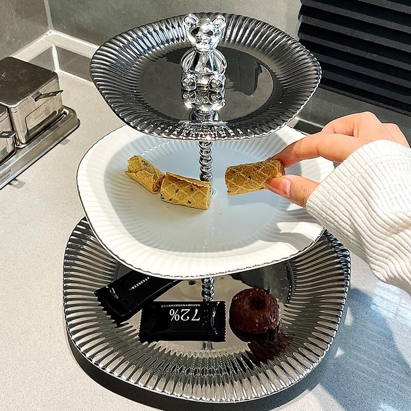 Light Luxury Multi-layer Ceramic Fruit Plate