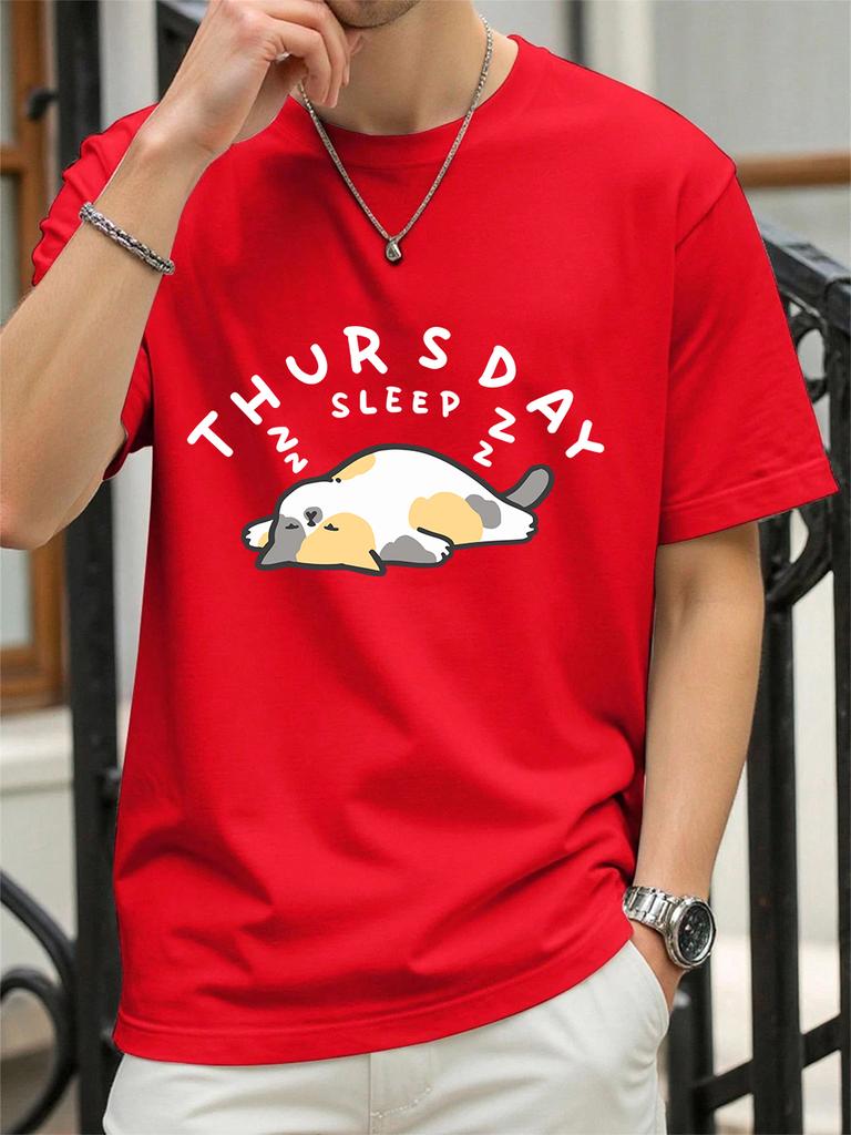 Tuesday Sleep Cat Printed TShirts Womens Cotton Summer Tops Comfortable Loose ONeck Short Sleeve T Shirt Casual Womans Clothes