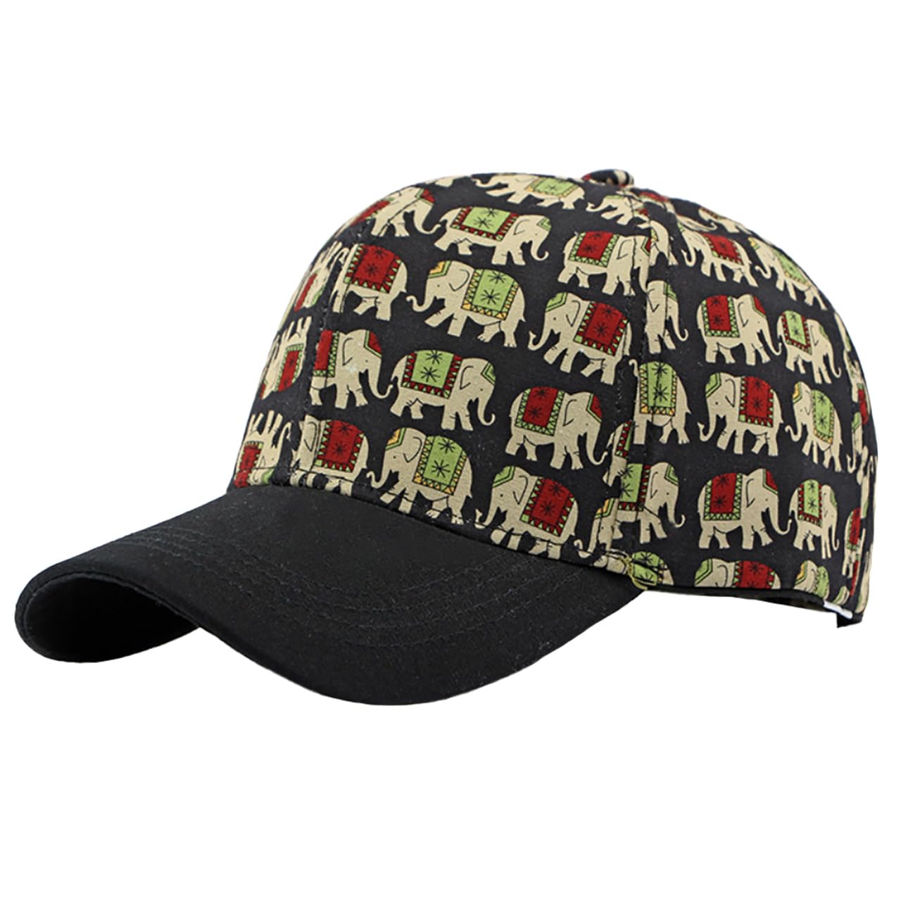 

Этническая повседневная кепка с принтом слона CZA256 [Белый Клык], Дизайн, Шляпа, Мужская, Женская, (черный) чёрный