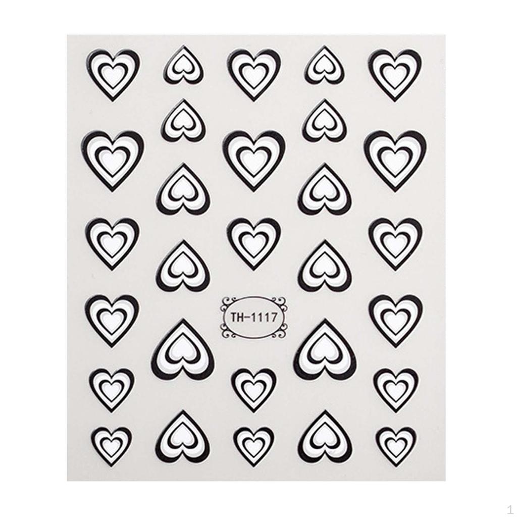 Heart Art Stickers Self Adhesives Decals Design Supplies for Acrylic Nail Decoration