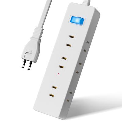 SAYBOUR LC-9C1S 3m Magnetic Extension Cord, 9 AC Power Strips, Lightning Protection, and a Compact, White Design