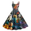 Women's Halloween Print Sexy Off-The-Shoulder Punk Vintage Dress