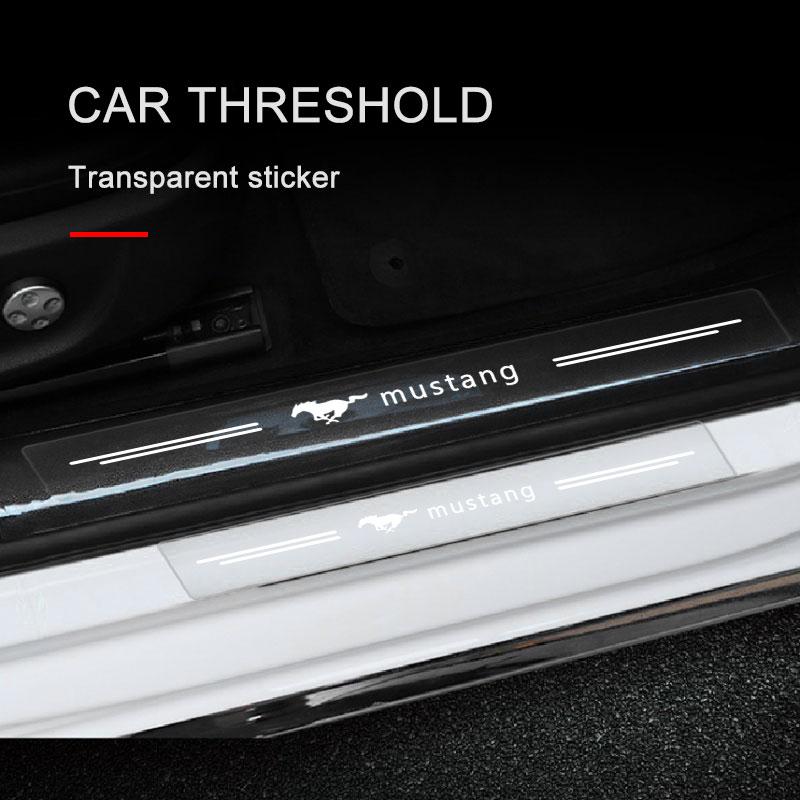 Car Threshold Protector Transparent Decorative Badge Sticker For Ford Mustang ST Line Mondeo Focus Fiesta Escape Kuga Ecosport Ranger EXplorer