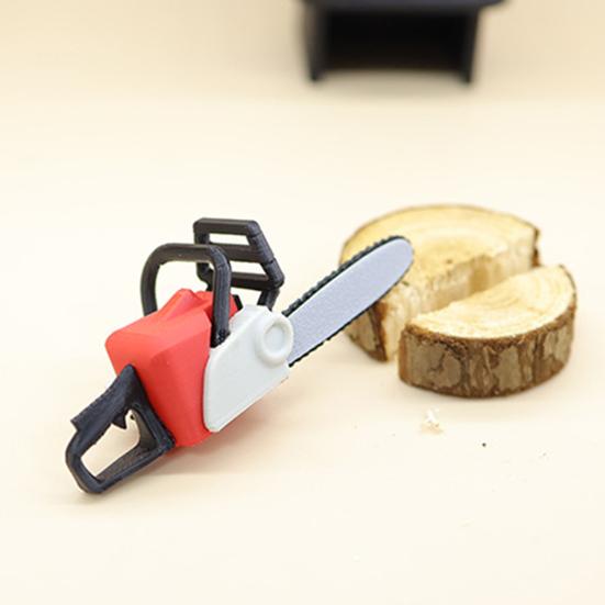 Miniature Chainsaw 1/12 Scale Realistic PLA Model Dollhouse Furniture Imaginative Play Hobbyist Dollhouse Accessory