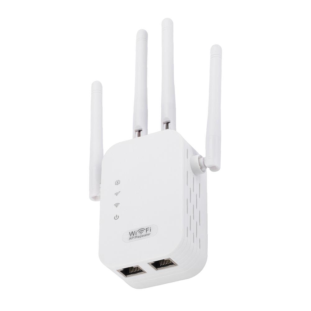 1200Mbps Wireless WiFi Repeater with WAN/LAN Port Dual-Band 2.4GHz/5GHz WiFi Extender Network Expander for Home Small Office