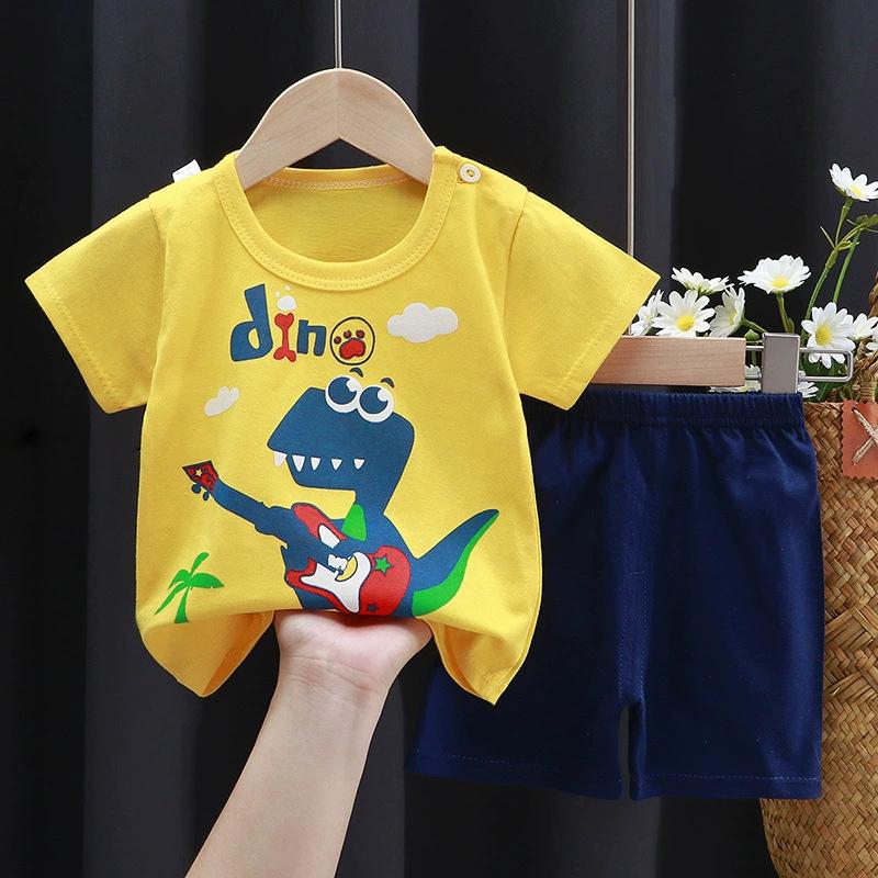 Children's Cotton T-shirt Set - Summer Boys' Casual Short-sleeved Shorts 2-piece Set