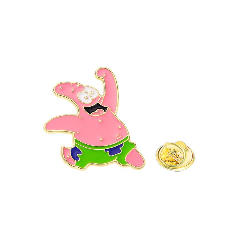 Peripheral Brooch Cartoon Cute Patrick Star Anime Peripheral Clothes Accessories Dripping Oil