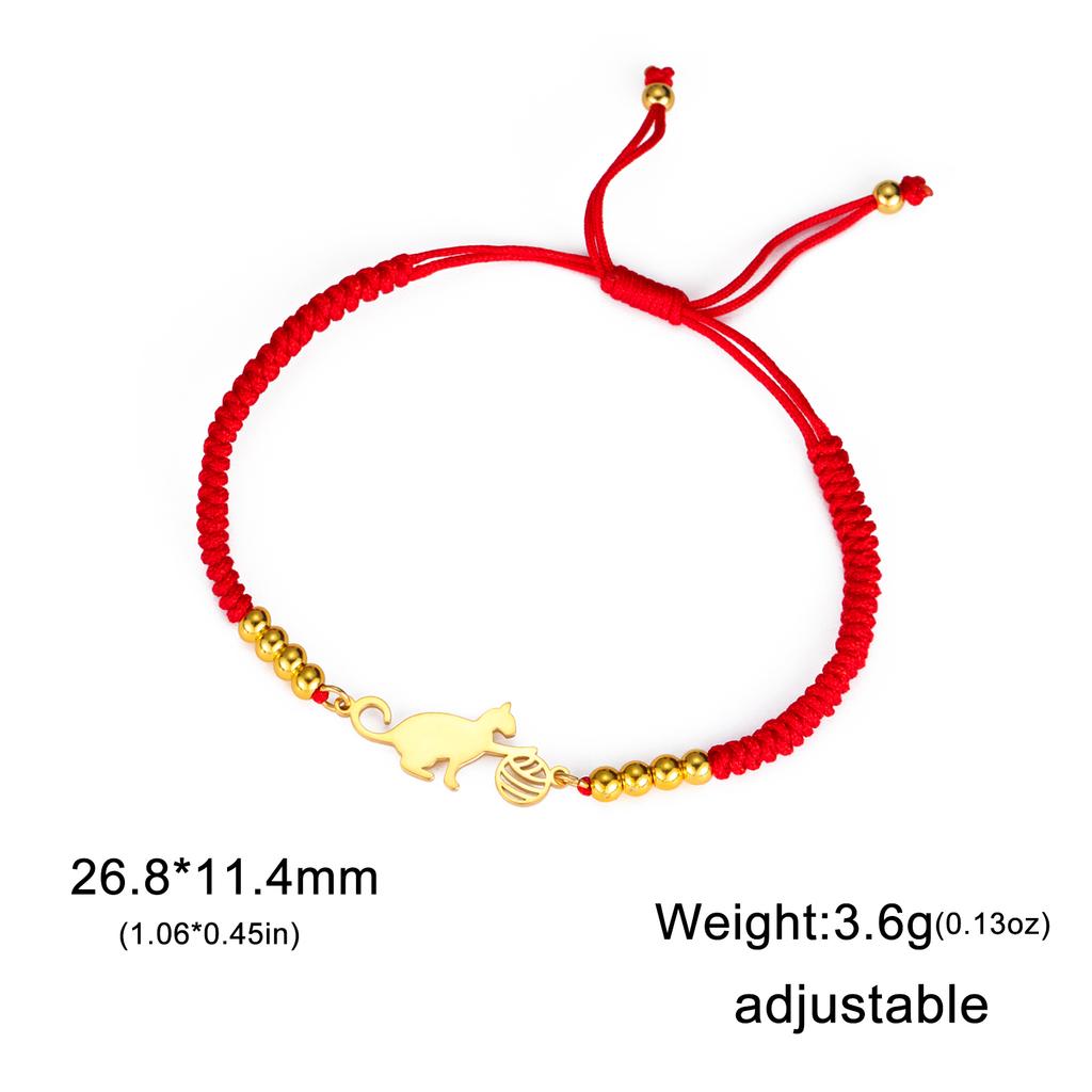 Cazador Cat Playing Ball of Yarn Bracelets for Women Stainless Steel Animal Cute Kitten Charm Bracelet Jewelry Wedding Gift 2026