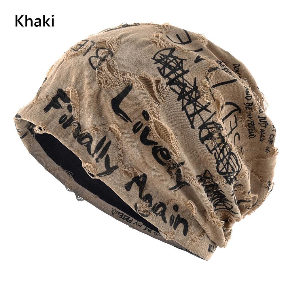 Thin Bonnet Letter Print Beanie Loose Style Hip Hop Beanies Fashion Pullover Hat  Unisex Wear