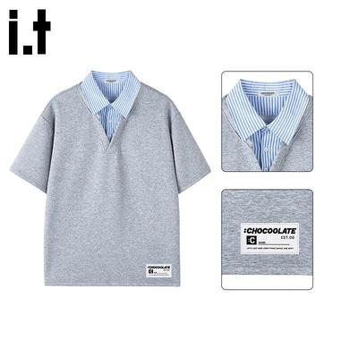 :Camiseta Polo Casual Holgada para Hombre CHOCOOLATEit