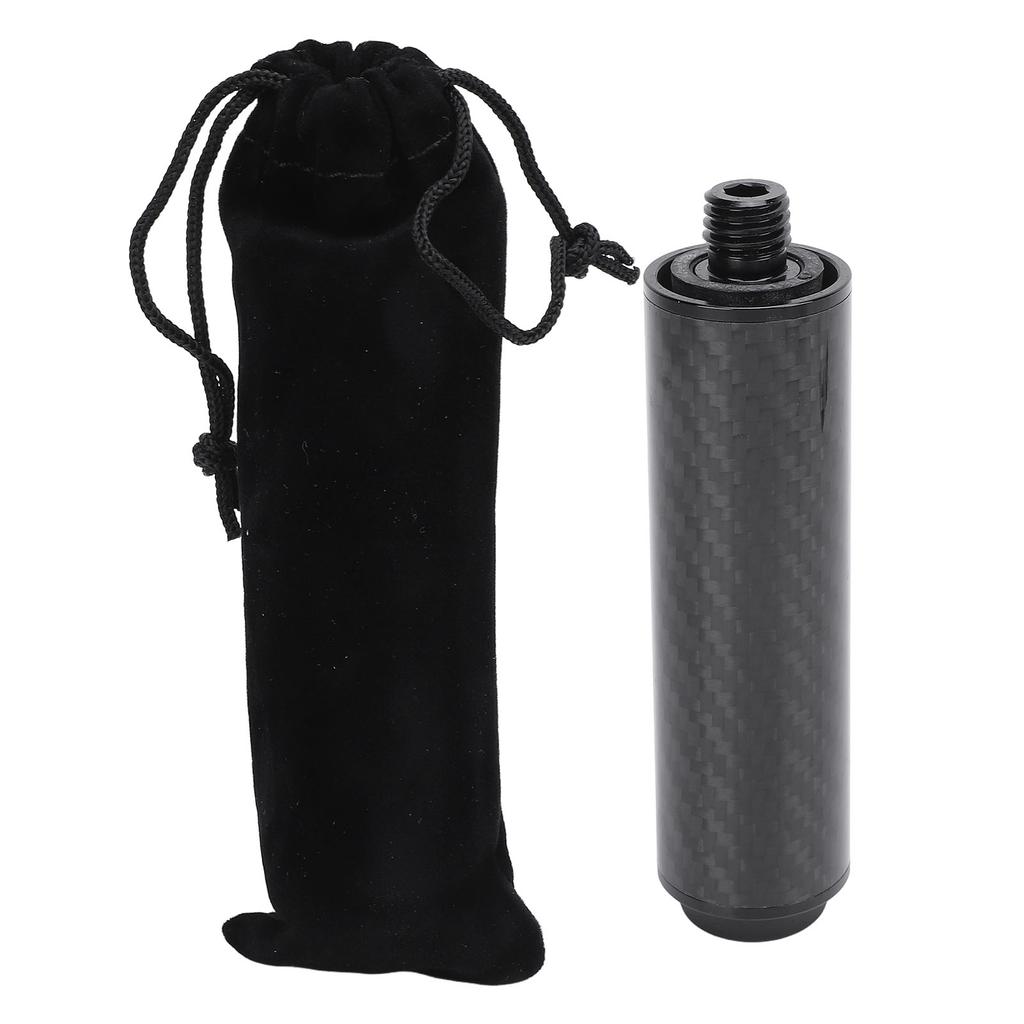 Billiard Pool Cue Extender 4 Inch Carbon Fiber Pool Cue Extension Stick with Rubber Rear Plug for Billiard Accessories