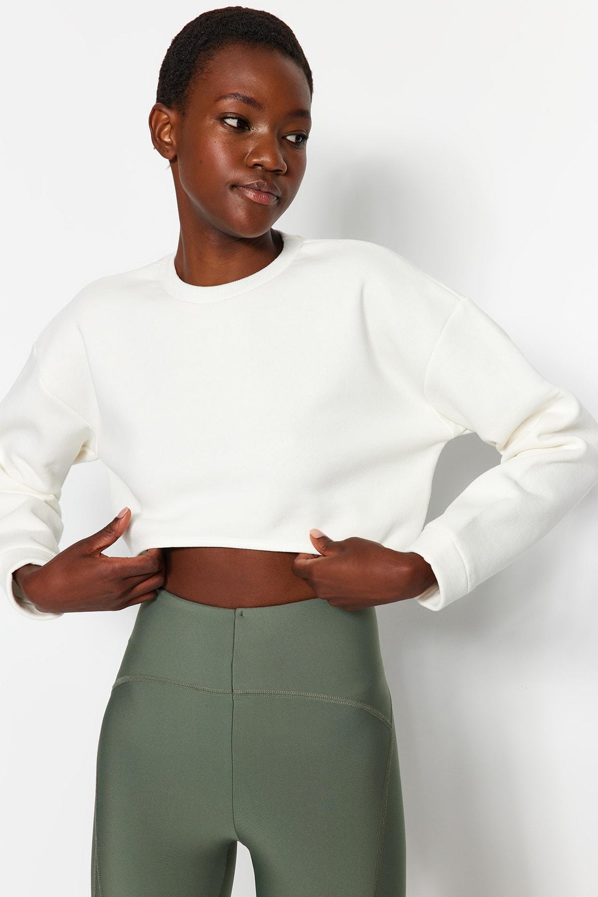 

Ecru Super Crop Fleece Sportswear Толстовка TWOAW23SW00189..